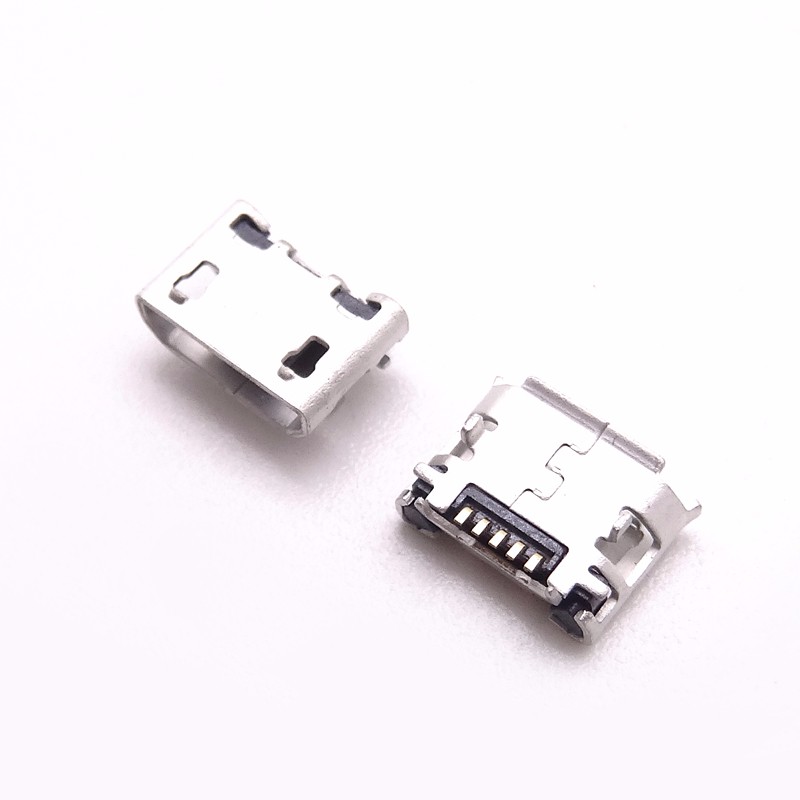 MICRO ISN 5P母座 牛角型4.85前7.2 前插后貼腳 卷邊SMT