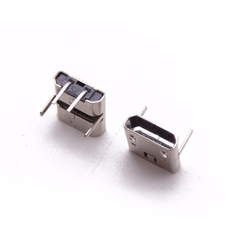 MICRO USB 2P母座 7.157.2DIP插腳 90度針插板 腳長3.0直邊