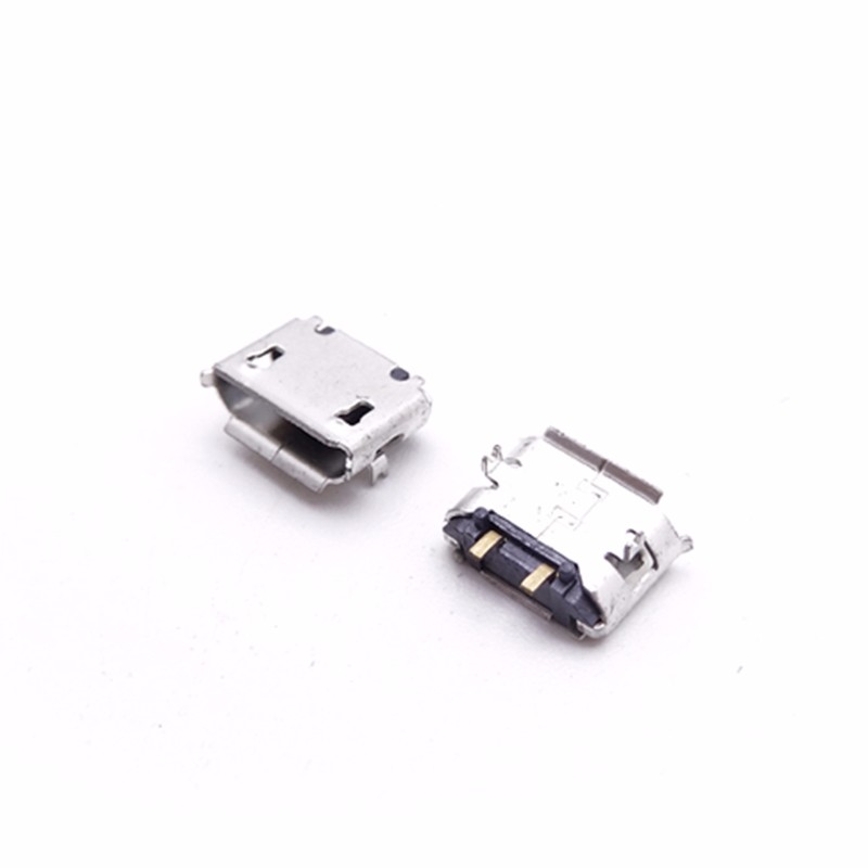MICRO USB 2P母座 大電流母座 6.4插腳 有柱卷邊