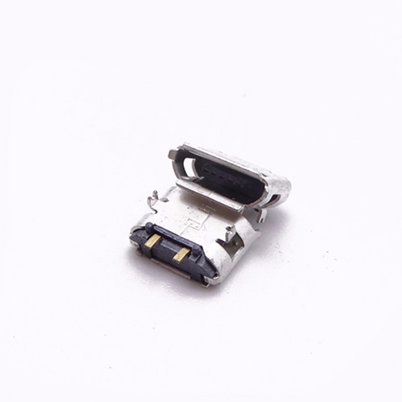 MICRO USB 5P母座 2P寬腳大電流母座 5.655.96.4插腳有柱卷邊