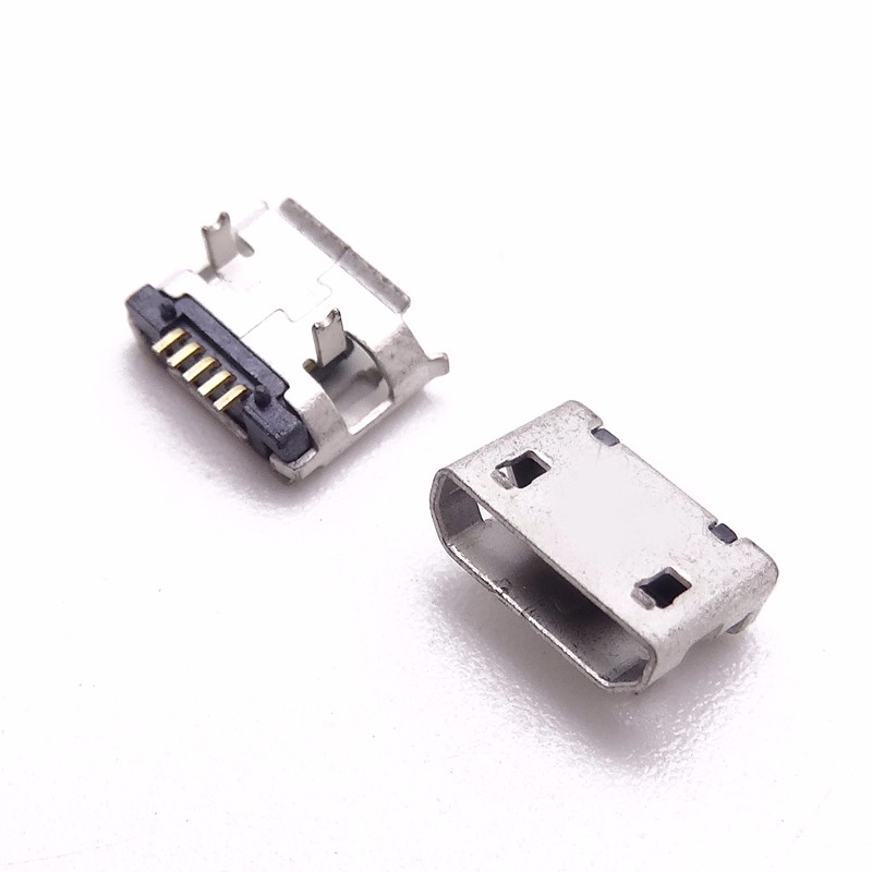 MICRO USB 5P母座 5.95.65腳長1.25 有柱卷邊