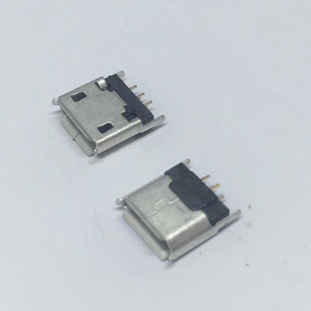 MICRO USB 5P母座 180度立插 墊高6.3H 加高1.3 帶防塵蓋