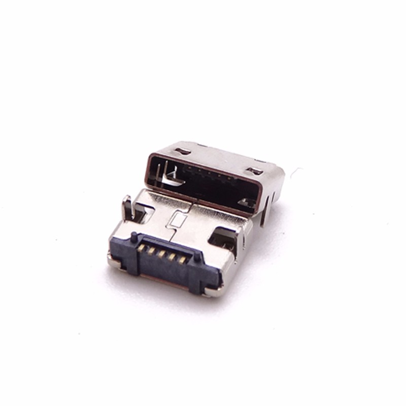 MICRO USB 5P母座 AB型口 7.27.15插腳 有柱直邊