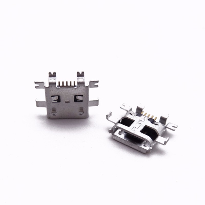 MICRO USB 5P母座 沉板0.7 前插后貼 卷邊
