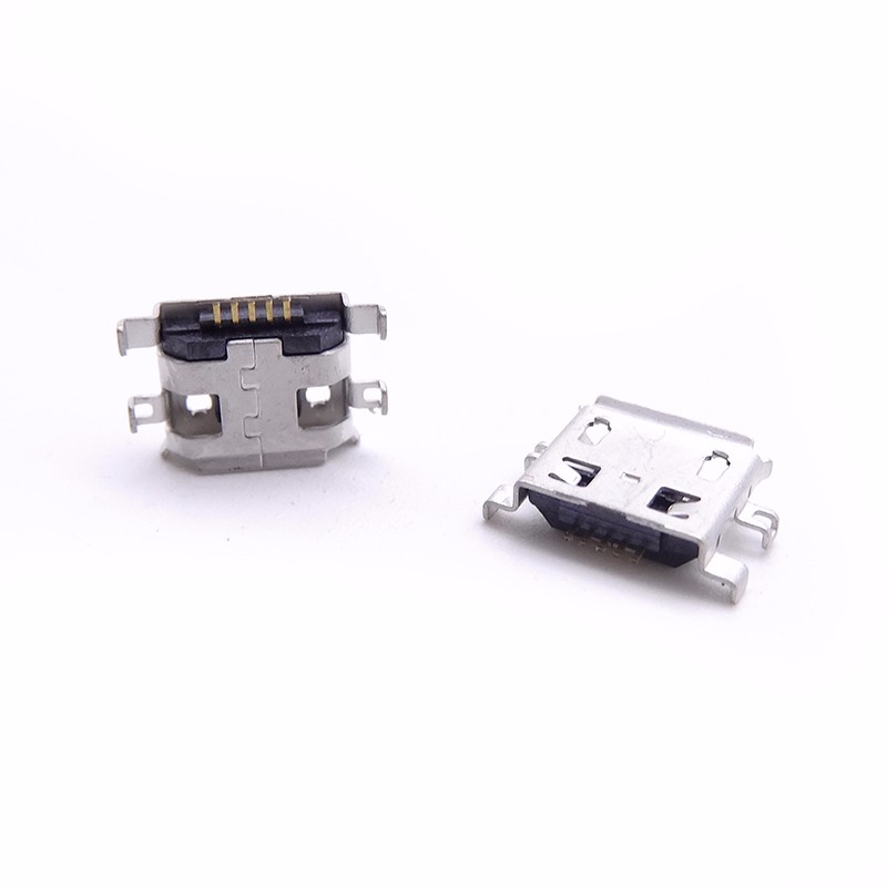 MICRO USB 5P母座 沉板0.8 四腳插板 有孔卷邊有導(dǎo)位