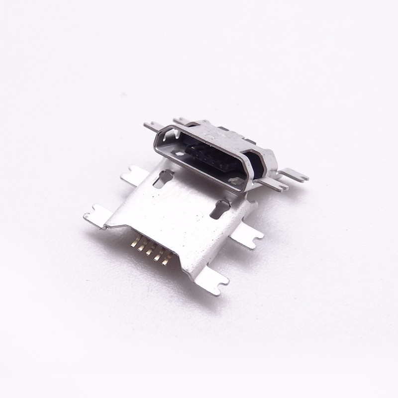 MICRO USB 5P母座 沉板1.6四腳全貼 直邊SMT