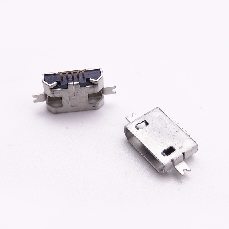 MICRO USB 5P母座 沉板1.61.0 SMT 兩腳全貼 直邊