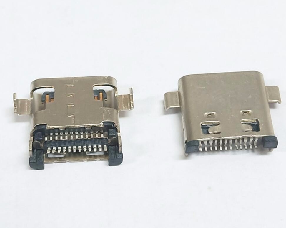TYPE C 24P母座 沉板四腳 針雙排貼片 8.75-8.35長 單殼