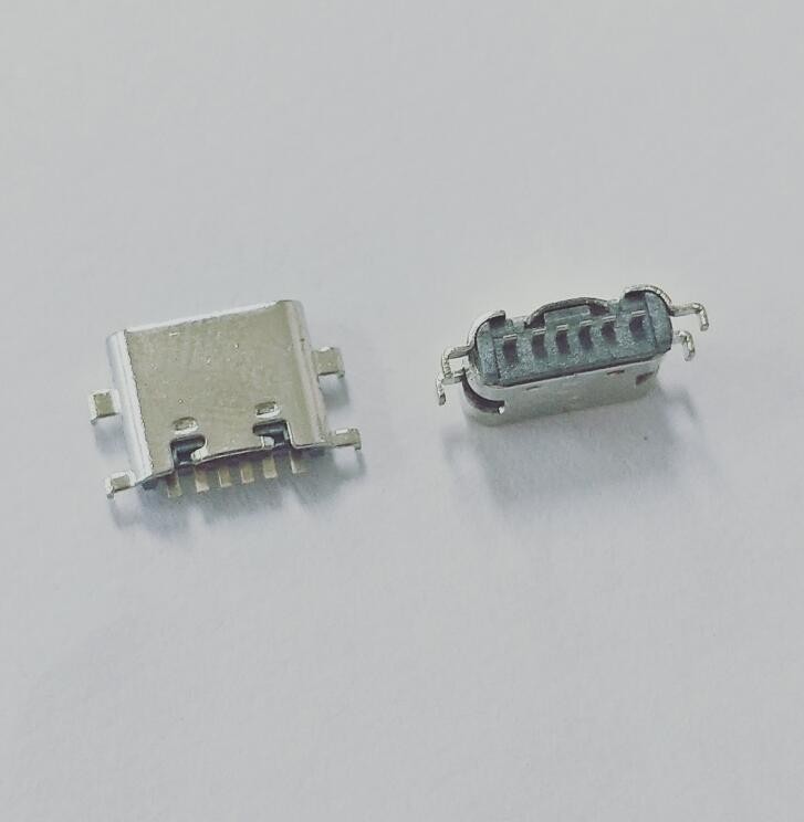 TYPE-C母座6P沉板1.6四腳插板SMT