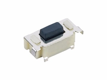  輕觸開(kāi)關(guān) 3x6x3.8H 小側(cè)按 貼片無(wú)柱 黑鈕 TS-B002