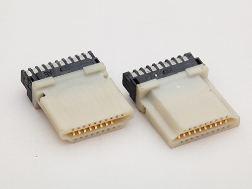 HDMI A型19P公頭 米白色全塑焊線式公頭 帶臺(tái)階 自動(dòng)焊