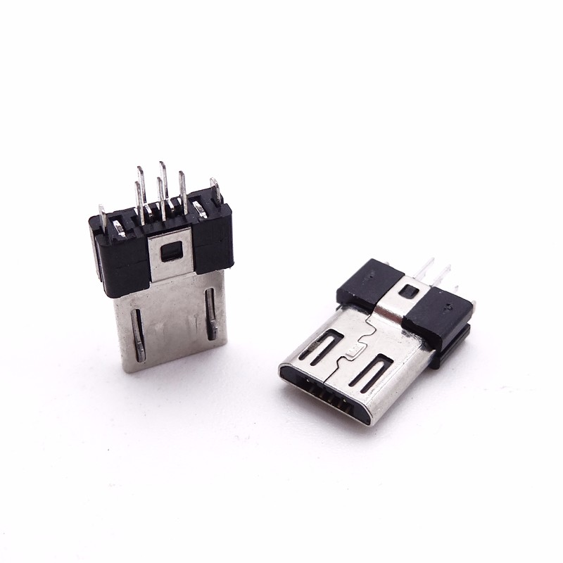 MICRO USB 5P公頭 雙排夾板式 帶雙地腳 帶彈帶卡勾