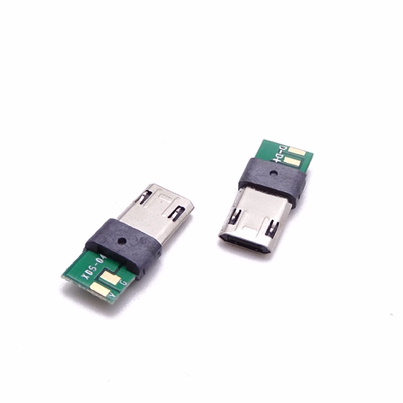 MICRO USB 雙面插公頭 插板式 2P充電板 焊線式包膠