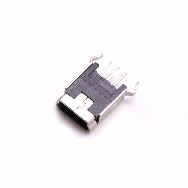 MINI USB 5P母座 180度立插 彎腳直插B型