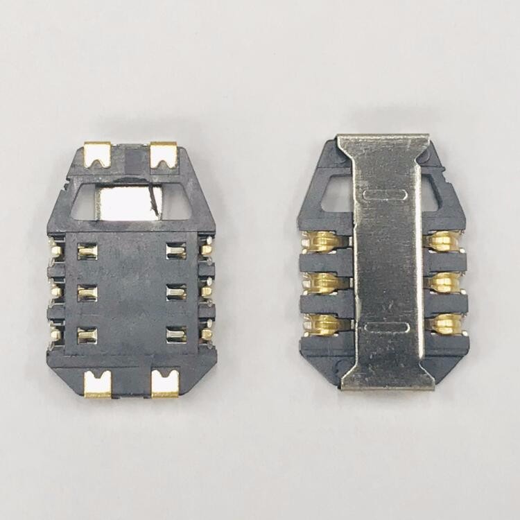 MICRO SIM 6P母座 菱形 連橋2.4H 臥式四腳全貼