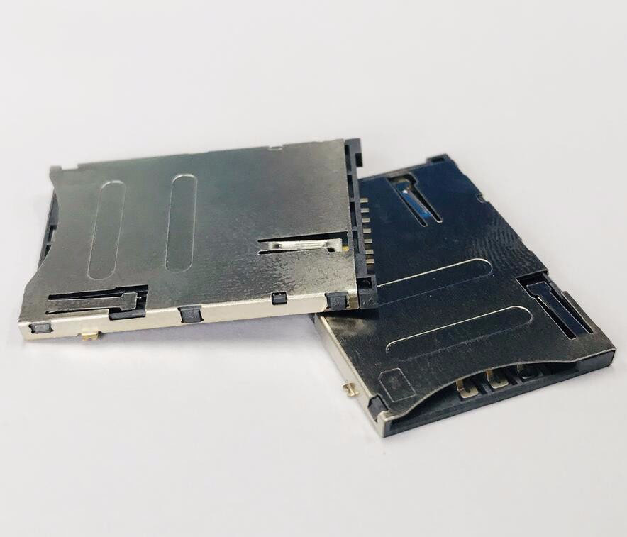 SIM PUSH 6P卡座 6+1PIN帶檢測腳 14.0長有柱