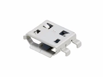 MICRO USB 5P母座 沉板0.8四腳插板 無孔 有導(dǎo)位