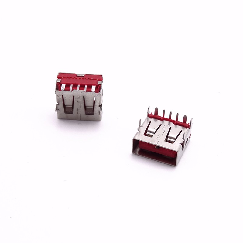 USB 2.0母座 3A大電流5A閃充 OPPO母座 紅膠