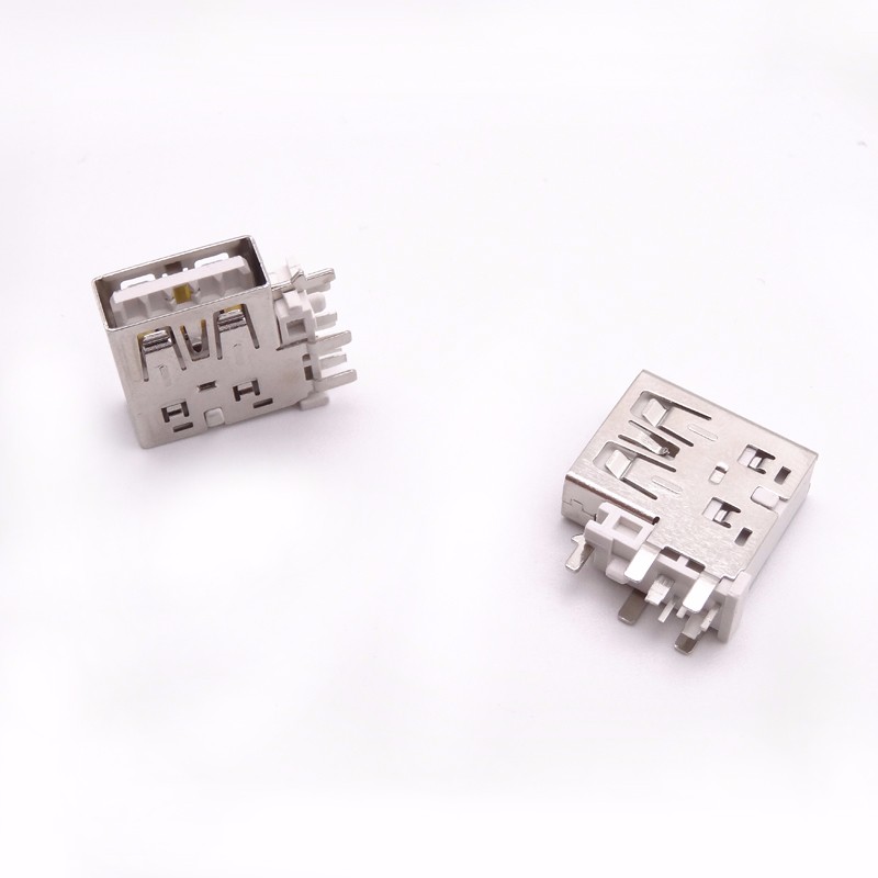 USB 2.0母座 側(cè)插長體大電流母座 五腳插板 直邊 白膠