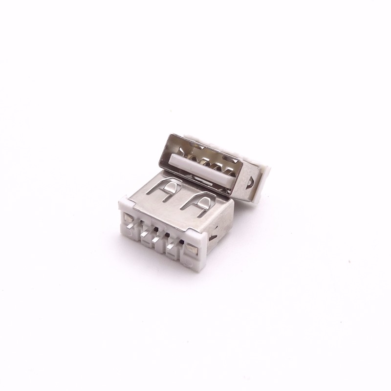 USB 2.0母座 短體10.0立插母座 180度直插 無固定腳直邊