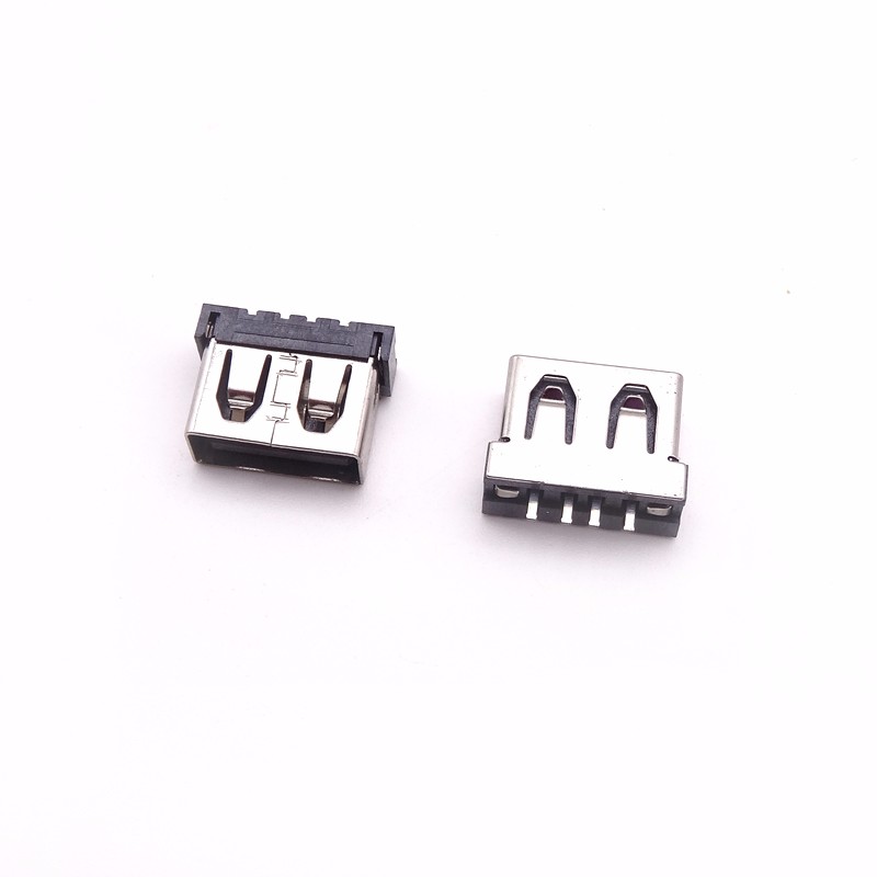 USB 2.0母座 短體10.6立插母座 180度直插母頭 無腳直邊
