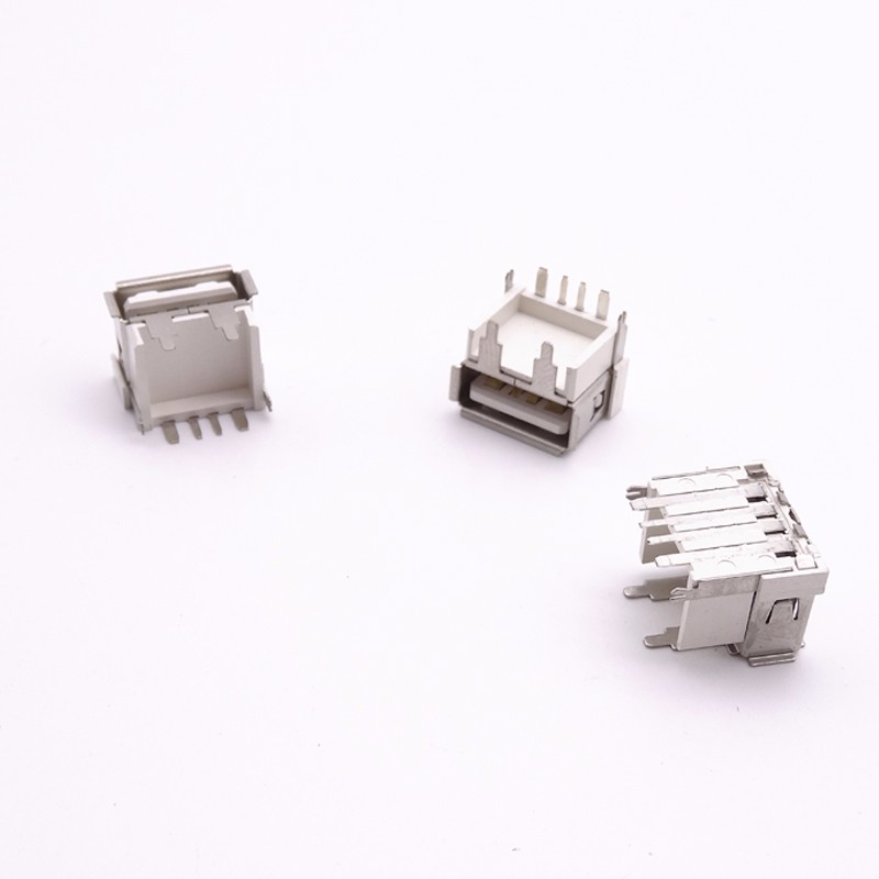 USB 2.0母座 華為大電流 四腳插板卷邊墊高9.7-11.3