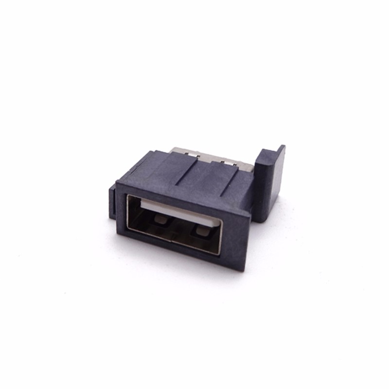 USB 2.0母座 三星款180度直插立插母頭 帶外殼