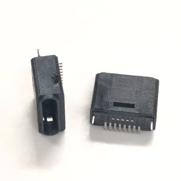蘋果10P母座 180度立式貼片 L=6.5H高 全塑8P立貼