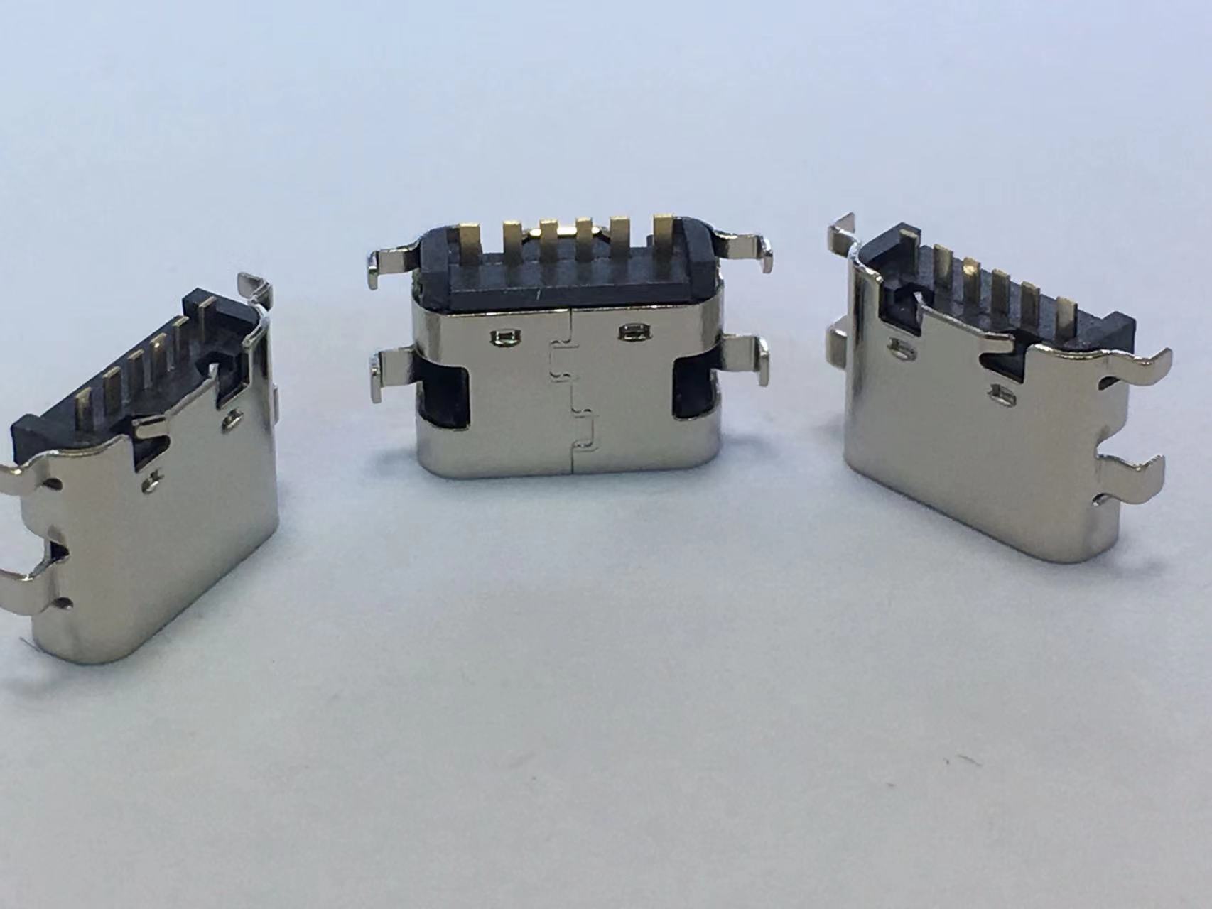 TYPE C 3.1 CF 6PIN母座 L=6.8MM 沉板1.6MM   編帶 TYPE-C6PIN母座
